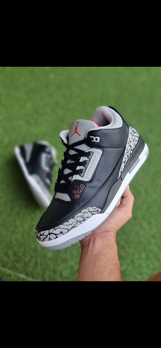 Jordan 3 negra gris